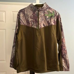 TrueTimber camo 1/4 zip grid fleece pullover. Men’s large